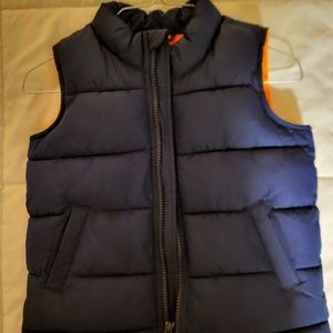 Toddler 4t old navy vest, navy blue with yellow fleece inside